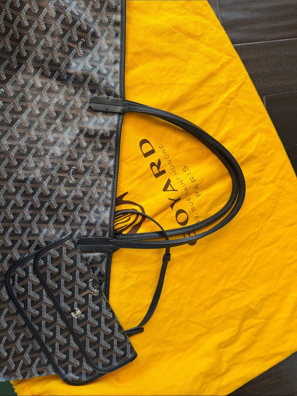 Goyard Saint Louis GM Black Tote + Pouch Large - Picture 16 of 17